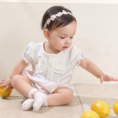 Dave&Bella Baby Girls Summer Adorable Floral Print Comfortable Indoor Rompers