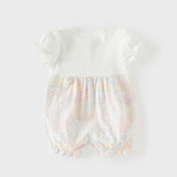 Dave&Bella Baby Girls Summer Adorable Floral Print Comfortable Indoor Rompers