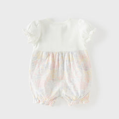 Dave&Bella Baby Girls Summer Adorable Floral Print Comfortable Indoor Rompers
