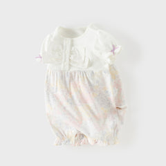 Dave&Bella Baby Girls Summer Adorable Floral Print Comfortable Indoor Rompers