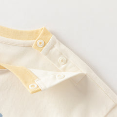Dave&Bella Summer Toddler Boys Beige Short Sleeve Cotton Comfortable T-shirts