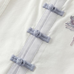 Dave&Bella Toddler Boys Summer Purple Chinese-style Turtle Comfortable Top Pant Suits