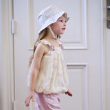 Dave&Bella Summer Toddler Girls Butterfly Print Stylish Square Collar Top Shorts Sets