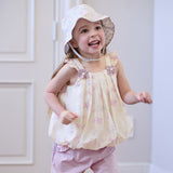 Dave&Bella Summer Toddler Girls Butterfly Print Stylish Square Collar Top Shorts Sets