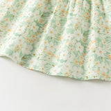Dave&Bella Toddler Girls Summer Green Floral Sleeveless Cotton Top Shorts Outfit Sets