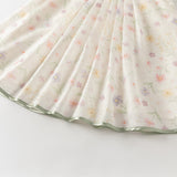 Dave&Bella Toddler Girls Summer Floral Chinese-style Flutter-sleeve Shining Mesh Dress