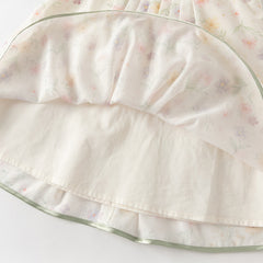 Dave&Bella Toddler Girls Summer Floral Chinese-style Flutter-sleeve Shining Mesh Dress