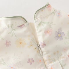 Dave&Bella Toddler Girls Summer Floral Chinese-style Flutter-sleeve Shining Mesh Dress