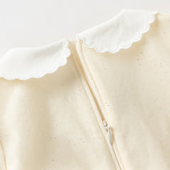 Dave&Bella Summer Toddler Girls Apricot Bubble Sleeve Comfortable Mesh A-line T-shirts