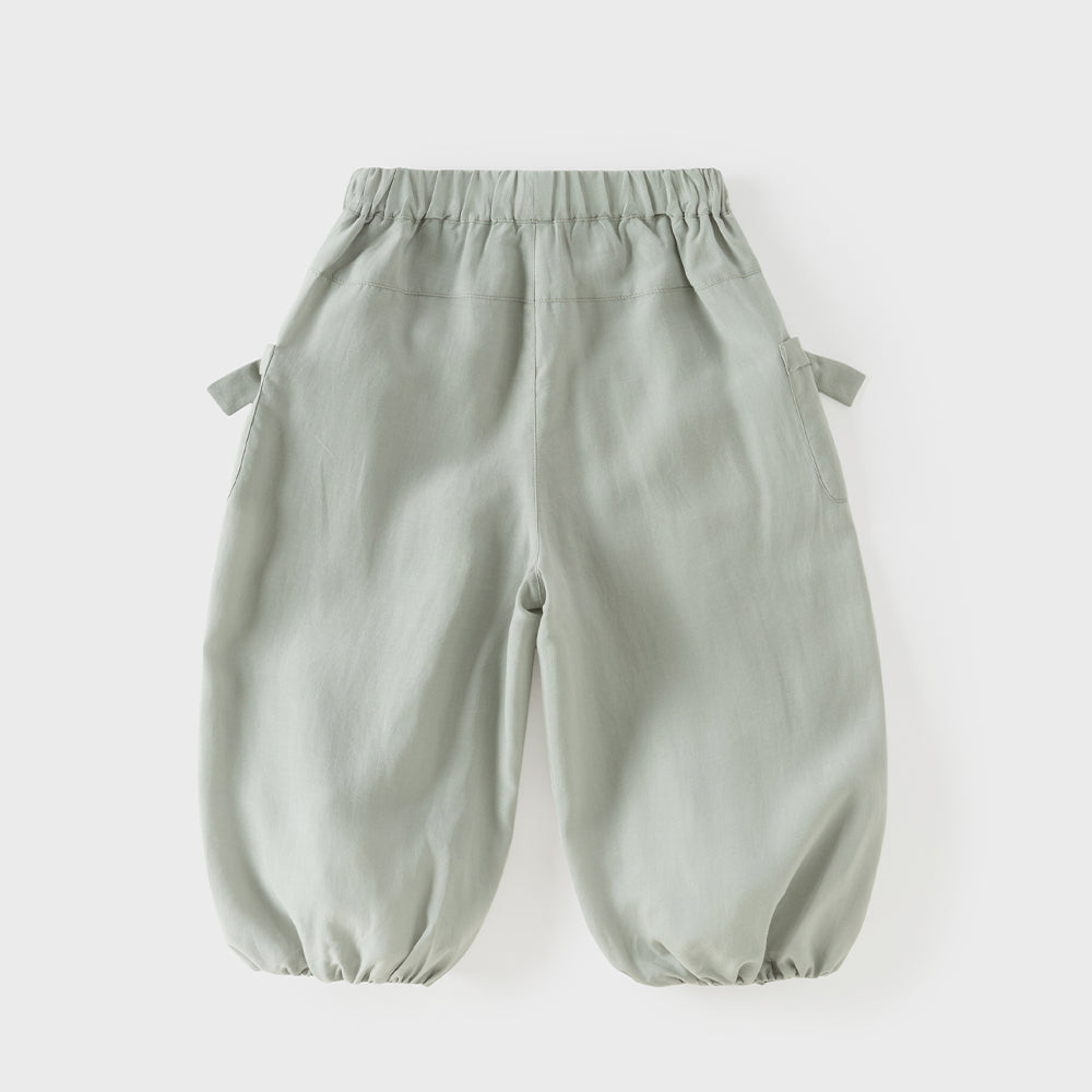 Dave&Bella Summer Toddler Girls Grey Green Comfortable Loose Jogger Pants