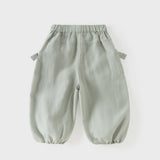 Dave&Bella Summer Toddler Girls Grey Green Comfortable Loose Jogger Pants