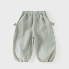 Dave&Bella Summer Toddler Girls Grey Green Comfortable Loose Jogger Pants