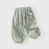 Dave&Bella Summer Toddler Girls Grey Green Comfortable Loose Jogger Pants