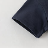 Dave&Bella Kids Boys Summer Navy Blue College-style Soft Short Sleeve Polos
