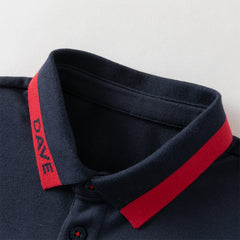 Dave&Bella Kids Boys Summer Navy Blue College-style Soft Short Sleeve Polos