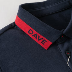 Dave&Bella Kids Boys Summer Navy Blue College-style Soft Short Sleeve Polos