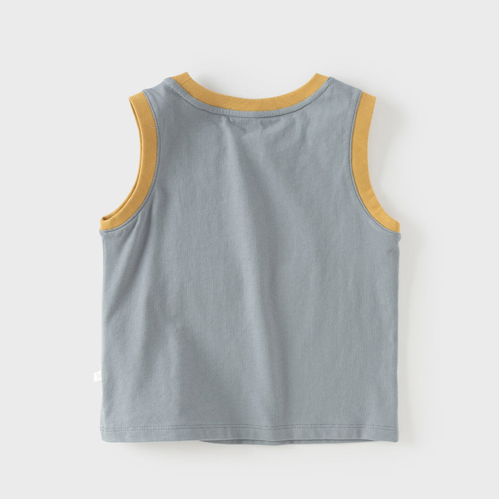 Dave&Bella Summer Toddler Boys Sleeveless Car Print Casual Comfortable Tank Tops