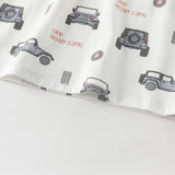 Dave&Bella Summer Toddler Boys Sleeveless Car Print Casual Comfortable Tank Tops