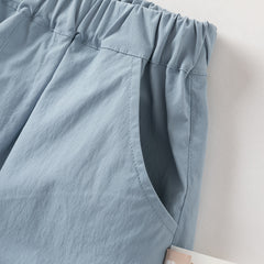 Dave&Bella Summer Kids Boys Elegant Grey Short Sleeve Casual Comfortable Outfit Sets