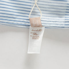 Dave&Bella Toddler Boys Summer Stylish Blue White Striped Formal Cotton Shirts