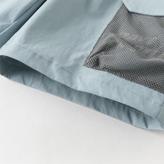 Dave&Bella Toddler Boys Summer Blue/Grey Outdoor Comfortable Straight-leg Wide Pants