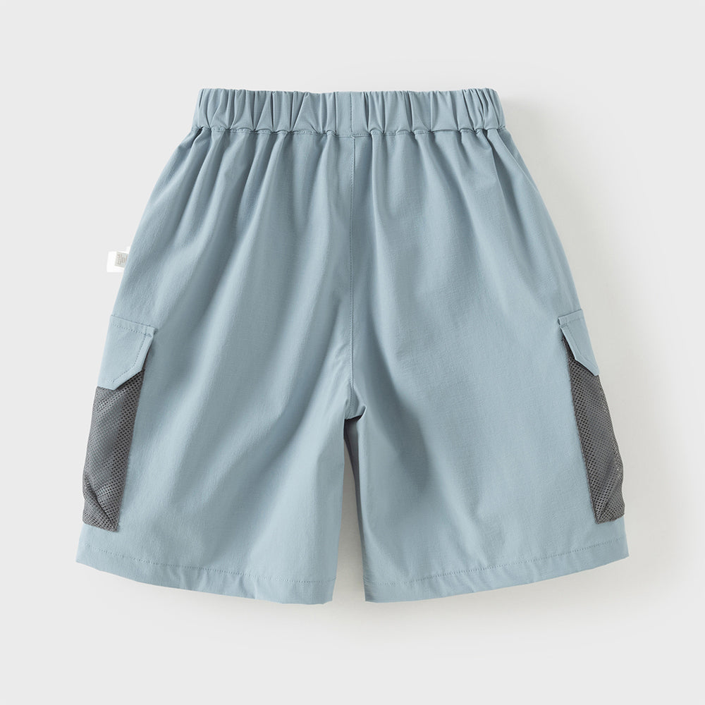 Dave&Bella Toddler Boys Summer Blue/Grey Outdoor Comfortable Straight-leg Wide Pants