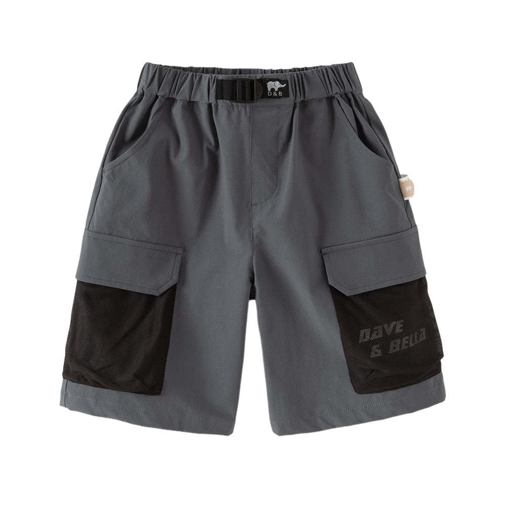 Dave&Bella Toddler Boys Summer Blue/Grey Outdoor Comfortable Straight-leg Wide Pants