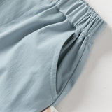 Dave&Bella Toddler Boys Summer Blue/Grey Outdoor Comfortable Straight-leg Wide Pants