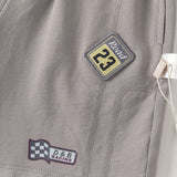 Dave&Bella Summer Toddler Boys Versatile Grey Adjustable-waistband Cotton Shorts