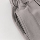 Dave&Bella Summer Toddler Boys Versatile Grey Adjustable-waistband Cotton Shorts