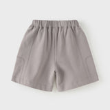 Dave&Bella Summer Toddler Boys Versatile Grey Adjustable-waistband Cotton Shorts