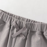 Dave&Bella Summer Toddler Boys Versatile Grey Adjustable-waistband Cotton Shorts