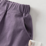 Dave&Bella Kids Boys Summer Purple/Apricot Short Sleeve Comfortable Sports Outfit Sets