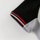 Dave&Bella Toddler Boys Summer Red/Black Polo Collar Outdoor Sports Outfit Sets
