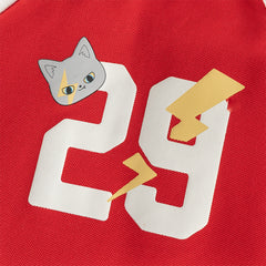 Dave&Bella Toddler Boys Summer Red/Black Polo Collar Outdoor Sports Outfit Sets