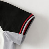 Dave&Bella Toddler Boys Summer Red/Black Polo Collar Outdoor Sports Outfit Sets