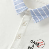 Dave&Bella Toddler Boys Summer Casual White Short Sleeve Breathable College-style Polos