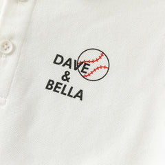Dave&Bella Toddler Boys Summer Casual White Short Sleeve Breathable College-style Polos