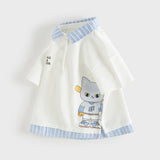 Dave&Bella Toddler Boys Summer Casual White Short Sleeve Breathable College-style Polos