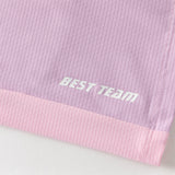 Dave&Bella Toddler Girls/Boys Summer Purple Pink/Blue Cartoon Print Sports Outfit Sets