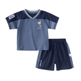 Dave&Bella Toddler Girls/Boys Summer Purple Pink/Blue Cartoon Print Sports Outfit Sets