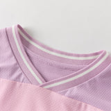 Dave&Bella Toddler Girls/Boys Summer Purple Pink/Blue Cartoon Print Sports Outfit Sets
