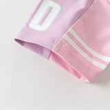 Dave&Bella Toddler Girls/Boys Summer Purple Pink/Blue Cartoon Print Sports Outfit Sets