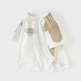 Dave&Bella Summer Kids Boys White/Blue Casual Short Sleeve Stretchable T-shirts