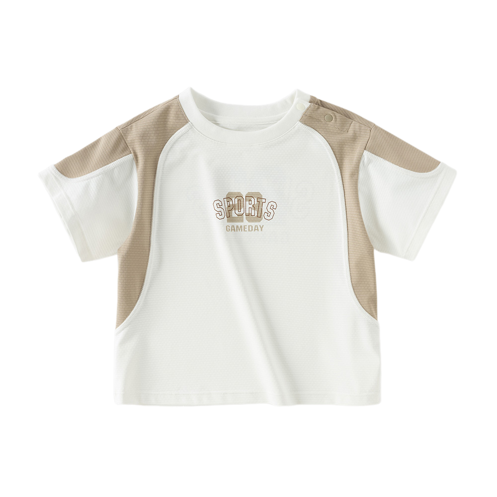Dave&Bella Summer Kids Boys White/Blue Casual Short Sleeve Stretchable T-shirts