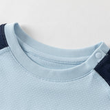 Dave&Bella Summer Kids Boys White/Blue Casual Short Sleeve Stretchable T-shirts