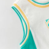 Dave&Bella Toddler Boys Summer Blue/White Sleeveless Outdoor Sports Tank Tops