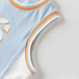 Dave&Bella Toddler Boys Summer Blue/White Sleeveless Outdoor Sports Tank Tops