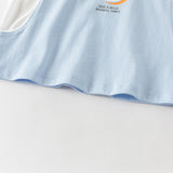 Dave&Bella Toddler Boys Summer Blue/White Sleeveless Outdoor Sports Tank Tops
