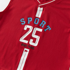 Dave&Bella Summer Kids Boys White/Red Stretchable Sleeveless Outdoor Soccer Outfit Sets